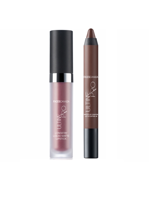 

FACES CANADA Set Of Lip Crayon & Lipstick, Pink