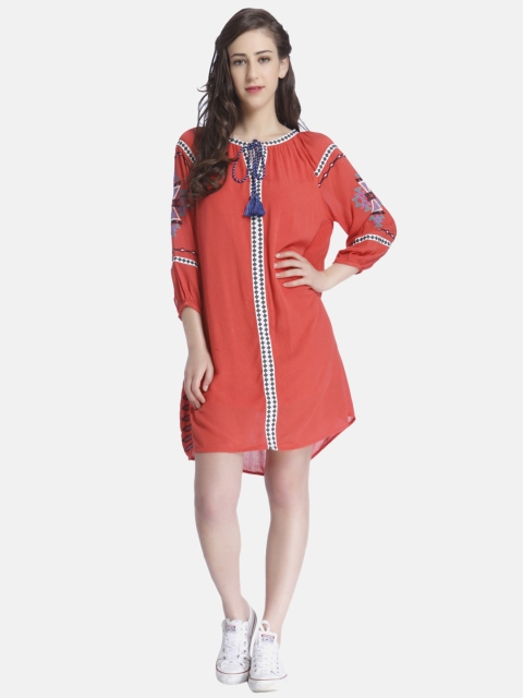 

ONLY Women Pink & White A-Line Dress