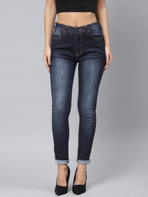 

French Connection Women Blue Skinny Fit Mid-Rise Clean Look Stretchable Jeans
