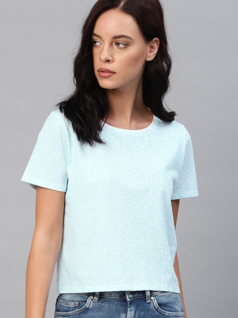 

French Connection Women White Printed Round Neck T-shirt
