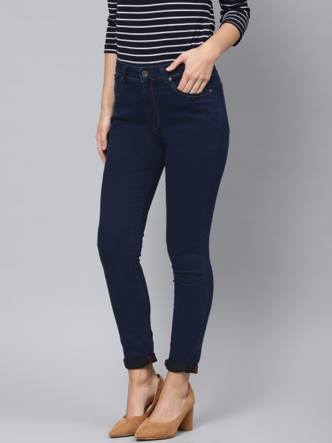 

French Connection Women Blue Skinny Fit Mid-Rise Clean Look Stretchable Jeans