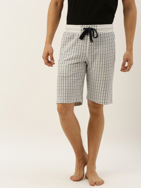 

Sweet Dreams Men White & Black Printed Lounge Shorts