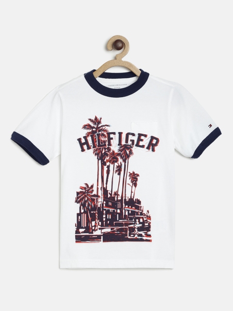 

Tommy Hilfiger Boys White Printed Round Neck T-shirt