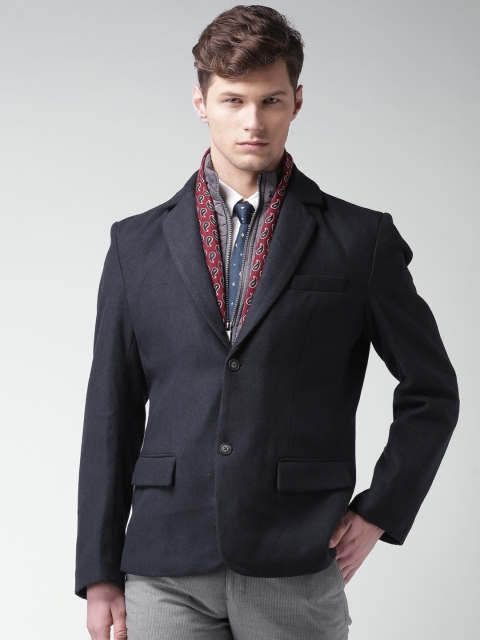 

INVICTUS Navy Single-Breasted Formal Jacket, Navy blue