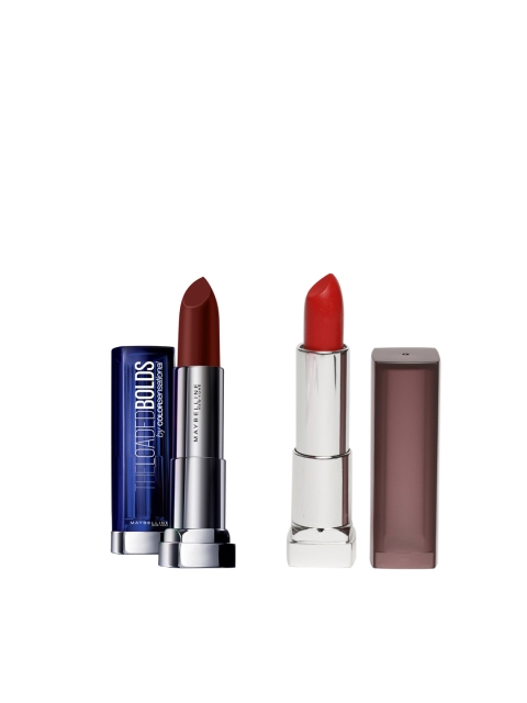 

Maybelline Set of Colorsensational The Loaded Bolds Chocoholic & Red Liberation Lipsticks, Brown