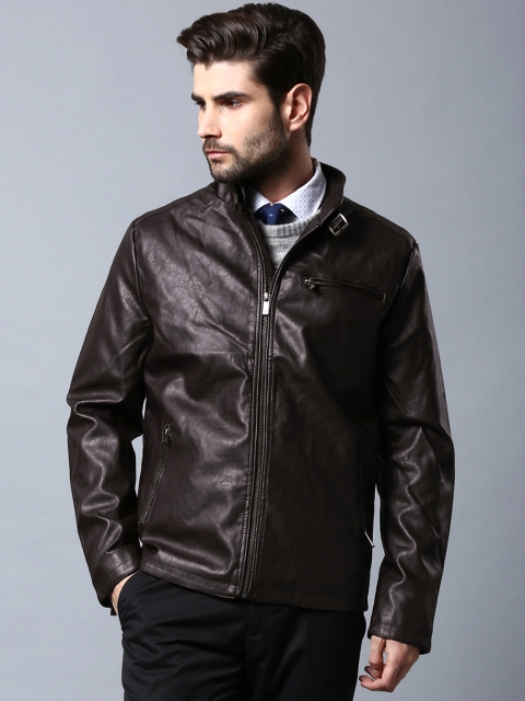 

INVICTUS Men Brown Solid Structured Jacket