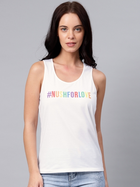 

NUSH Women White Printed Top