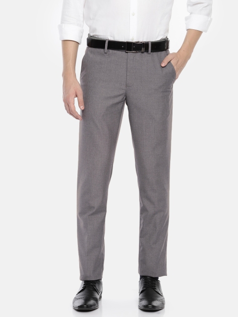 

Peter England Men Grey Neo Slim Fit Solid Formal Trousers