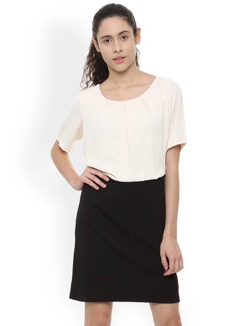 

Allen Solly Women Beige Colourblocked Sheath Dress