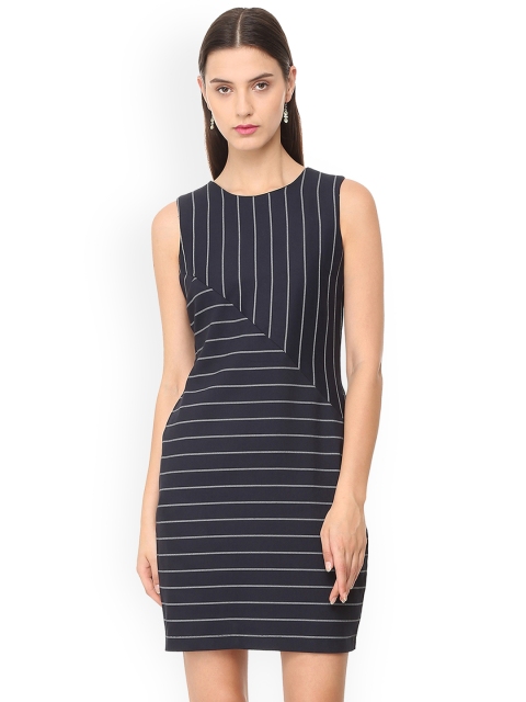 

Allen Solly Women Black Striped Sheath Dress