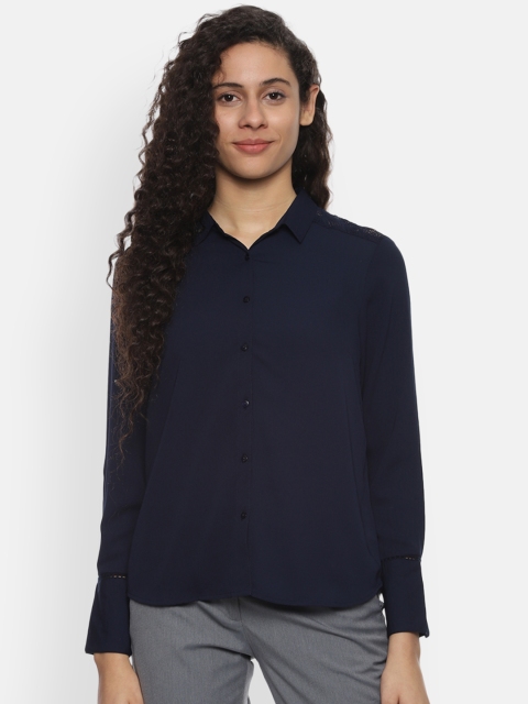 

Allen Solly Women Navy Blue Regular Fit Solid Casual Shirt