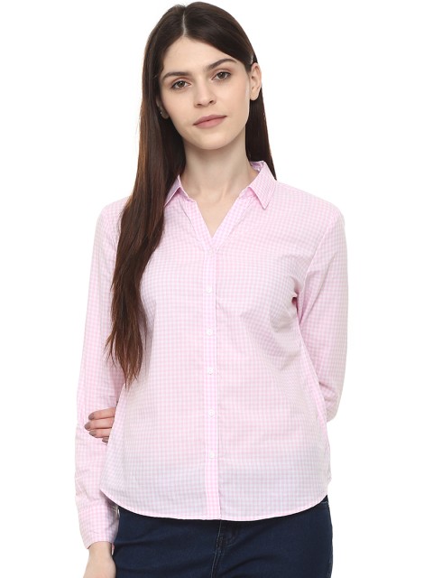 

Allen Solly Woman Pink Regular Fit Checked Shirt