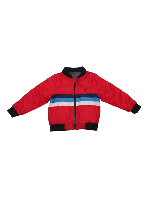 

Allen Solly Junior Boys Red Striped Bomber