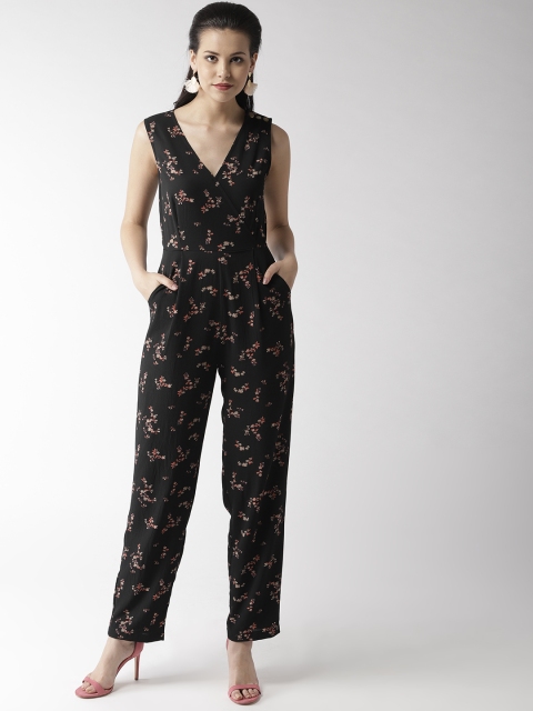 

QUIERO Women Black Floral Printed Wrap Jumpsuit