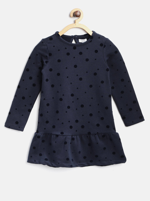 

OVS Girls Navy Blue Printed Drop-Waist Dress