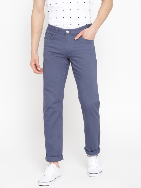 

OVS Men Blue Regular Fit Solid Trousers