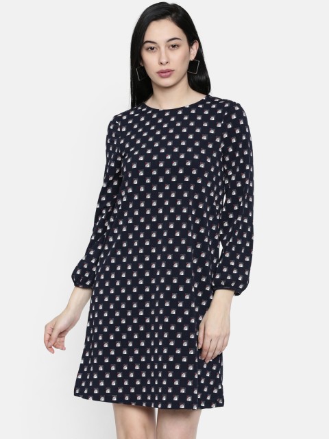 

OVS Women Navy Blue Printed A-Line Dress