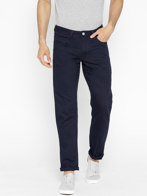 

OVS Men Navy Blue Solid Jack Regular Fit Trousers