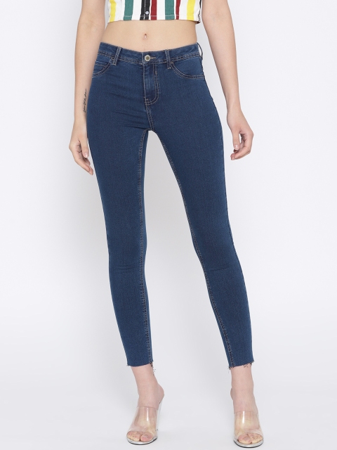 

OVS Women Blue Super Skinny Fit Mid-Rise Clean Look Stretchable Cropped Jeans