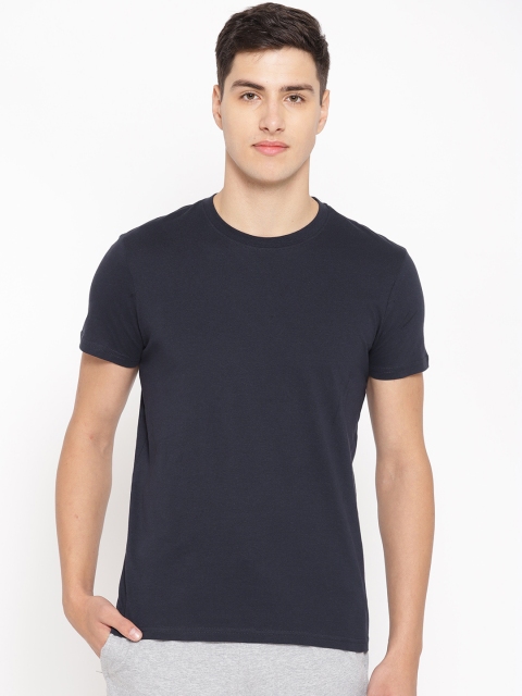 

OVS Men Navy Blue Solid Lounge T-shirt