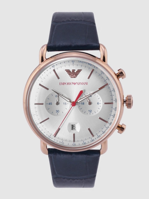 

Emporio Armani Men Silver-Toned Aviator Chronograph Analogue Watch AR11123I