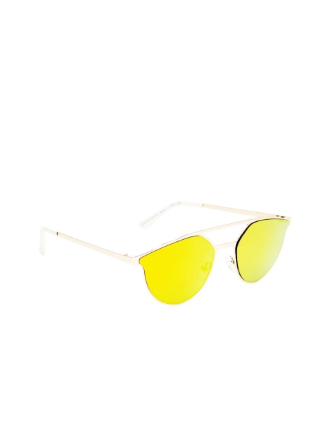 

Mast & Harbour Unisex Mirrored Oval Sunglasses MFB-PN-PS-T9945, Yellow
