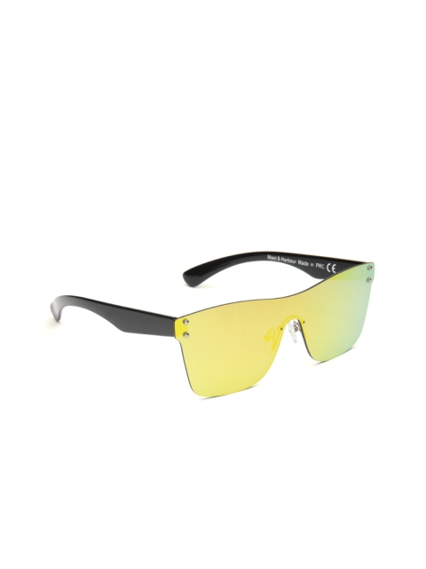 

Mast & Harbour Unisex Mirrored Shield Sunglasses MFB-PN-PS-T9209, Yellow