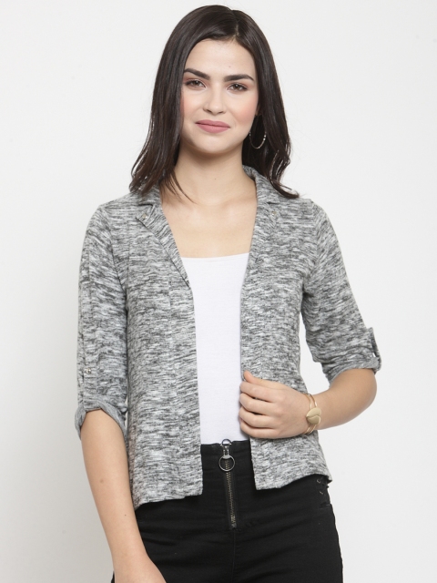 

Latin Quarters Grey Solid Open Front Shrug