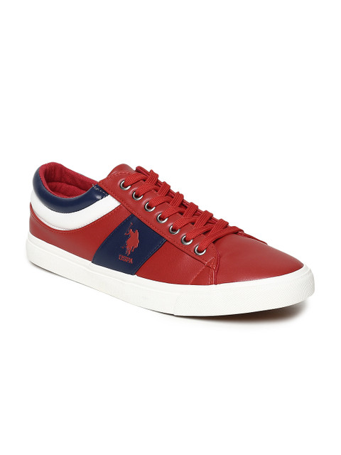 

U.S. Polo Assn. Men Red Leather Sneakers