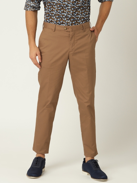 

MANGO MAN Men Olive Brown Slim Fit Solid Chinos