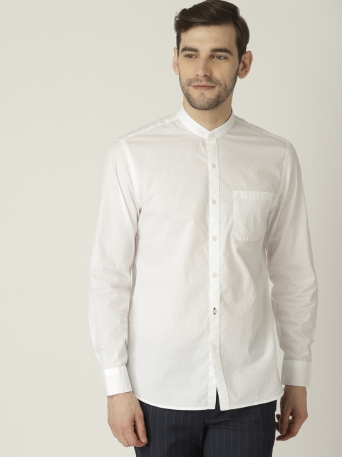 

MANGO MAN White Slim Fit Solid Casual Shirt