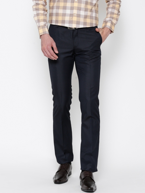 

Arrow New York Navy Slim Fit Formal Trousers, Navy blue