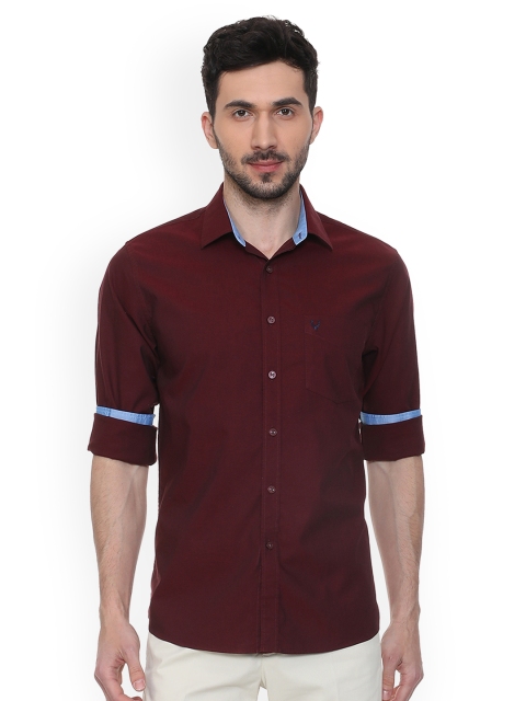 

Allen Solly Men Maroon Regular Fit Solid Casual Shirt
