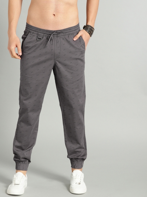 

Roadster Men Charcoal Regular Fit Printed Joggers