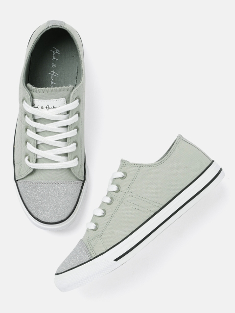 

Mast & Harbour Women Grey Solid Sneakers