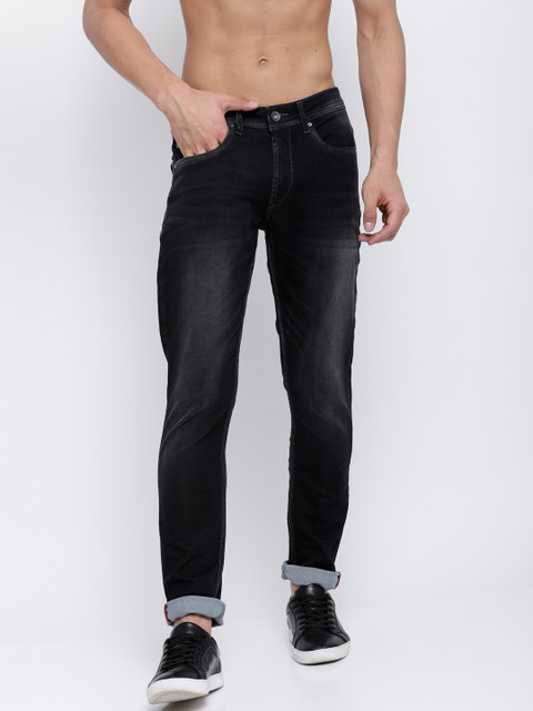 

LOCOMOTIVE Men Black Slim Fit Mid-Rise Clean Look Stretchable Jeans