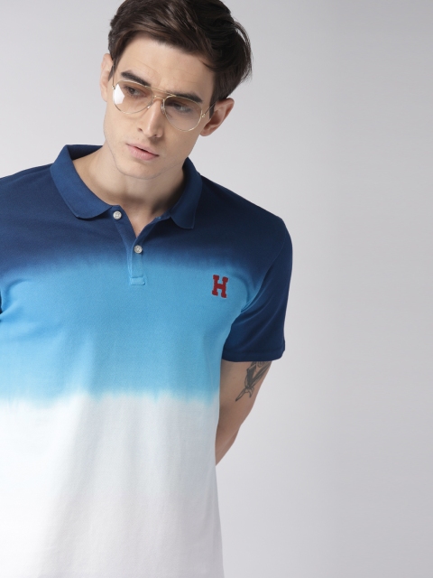 

Harvard Men Blue White Dyed Polo Collar Pure Cotton T-shirt