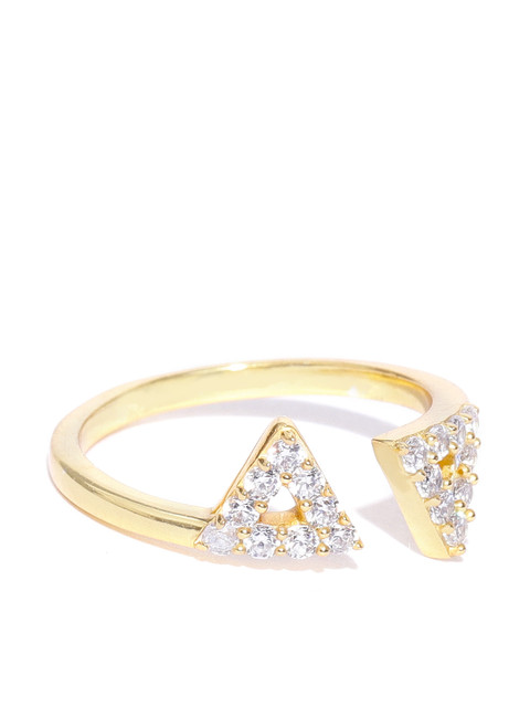

Carlton London Gold-Plated CZ-studded Adjustable Finger Ring