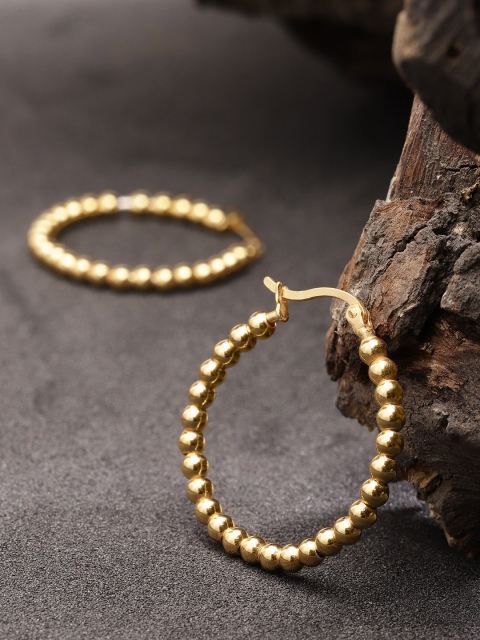 

Carlton London Gold-Plated Beaded Circular Hoop Earrings