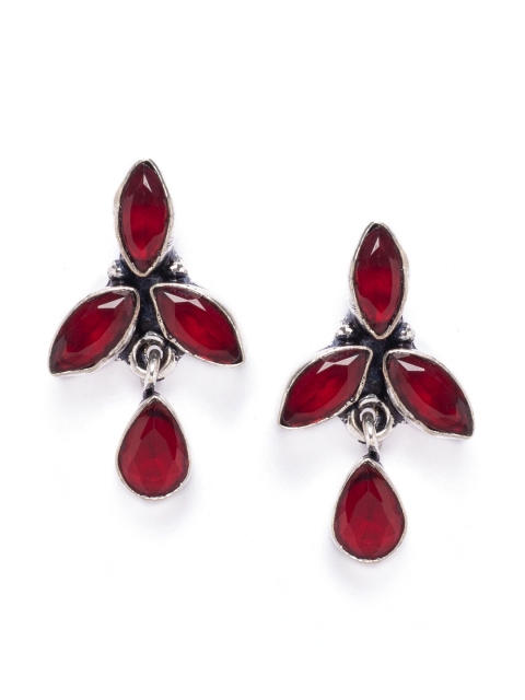

RUBANS 925 SILVER Silver-Plated Geometric Drop Earrings