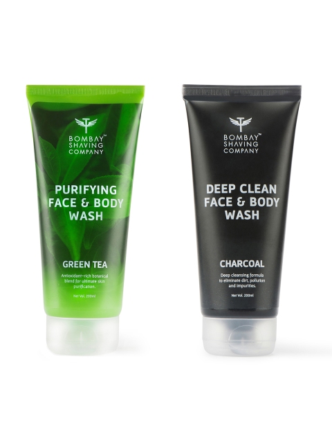 

Bombay Shaving Company Men Set of 2 Face & Body Wash, Black