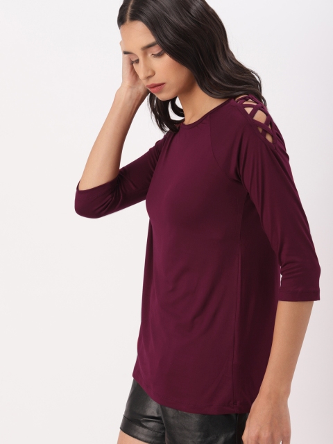 

DressBerry Women Maroon Solid Top