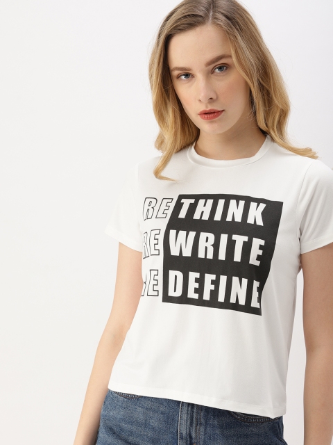 

DressBerry Women White Printed T-shirt