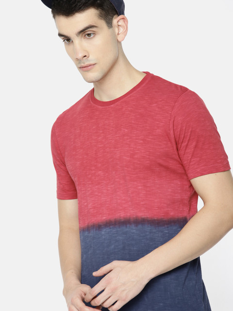 

Harvard Men Maroon & Blue Dyed Round Neck T-shirt