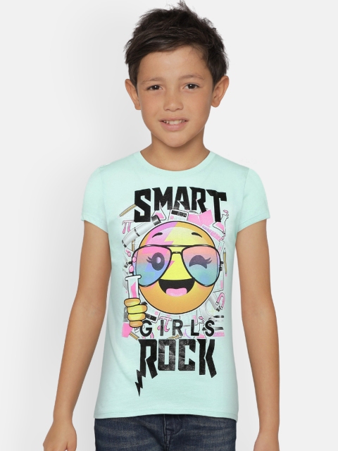 

The Childrens Place Girls Blue Printed Round Neck T-shirt