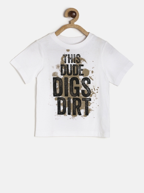 

The Childrens Place Boys White Printed Round Neck T-shirt