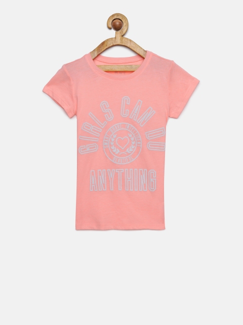 

The Childrens Place Girls Pink Printed Round Neck T-shirt