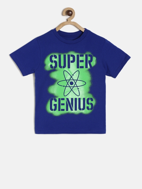 

The Childrens Place Boys Blue Printed Round Neck T-shirt