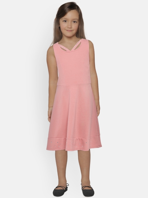 

The Childrens Place Girls Pink Fit and Flare Dress