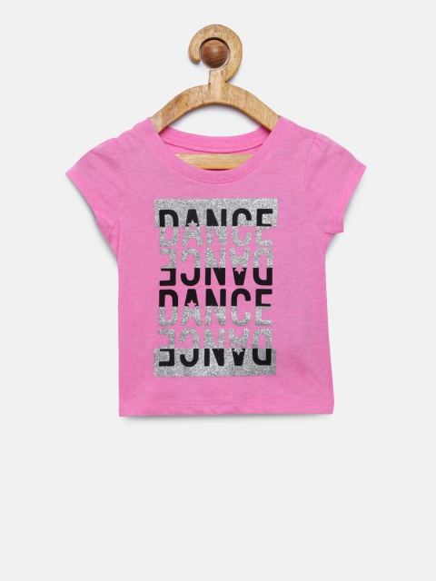 

The Childrens Place Girls Pink Printed Round Neck T-shirt